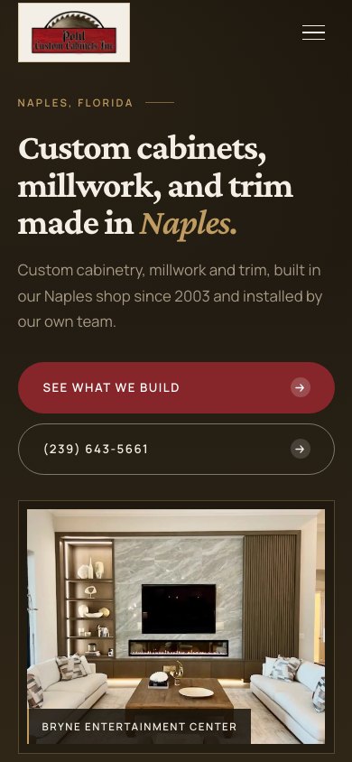 The new homepage on a phone